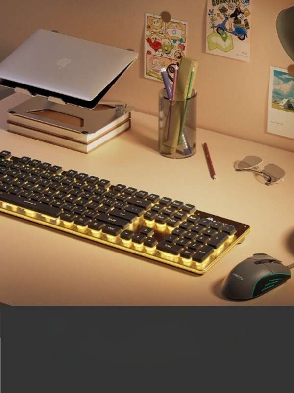 Wired Silent Keyboard High Value Mechanical Feel Backlight Tablet Laptop Typing Girl Office_voghion.com