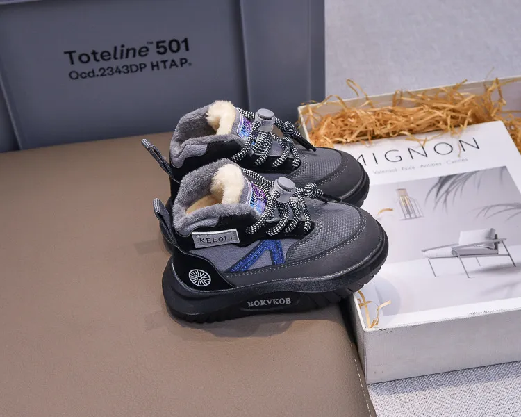 Caldi stivali da neve per bambini da 1 a 8 anni, alla moda, per bambini e bambine, in cotone, con tacco alto, taglie 21 - 30_voghion.com