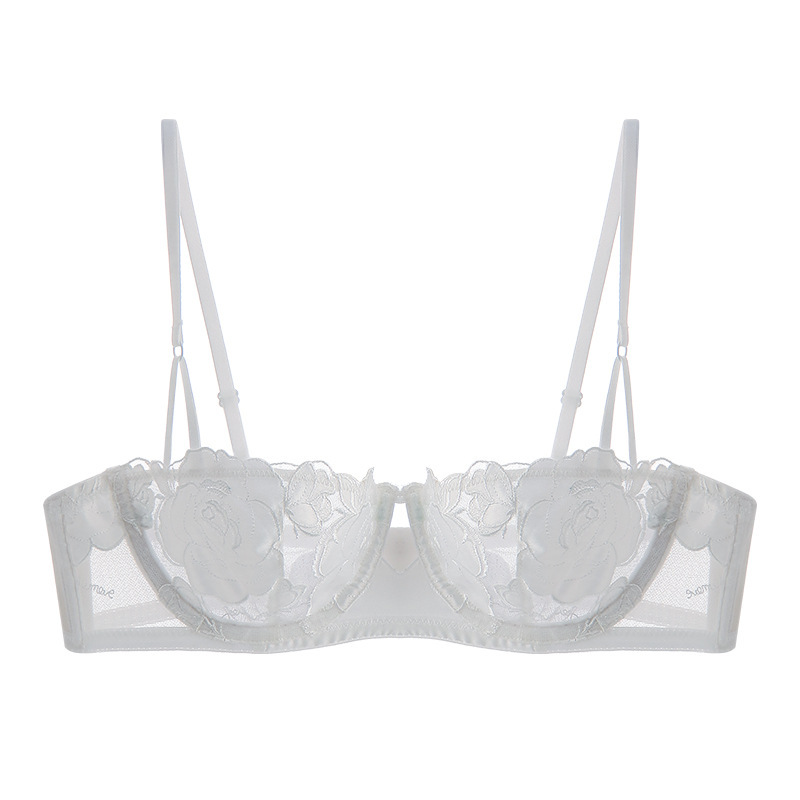 Roupas femininas Nova lingerie estilo francês sexy rosa bordado renda roupa íntima seios grandes emagrecimento anti-flacidez sutiã tamanho grande_voghion.com