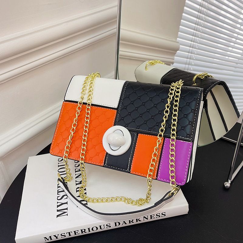 High-End-Tasche für Damen 2023 neue modische Schulter-Umhängetasche Kontrastfarbennähte große Kapazität kleine_voghion.com