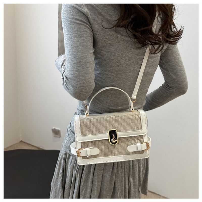 Women's Contrast Color This Year Popular Trend Ins Hand Held Single Shoulder Crossbody Ladies Small Square Bag_voghion.com