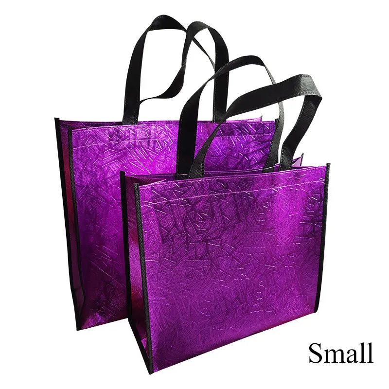 Fashion Waterproof Laser Foldable Eco Large Capacity Reusable Shopping Tote Non-woven Fabric Bag Handbag_voghion.com