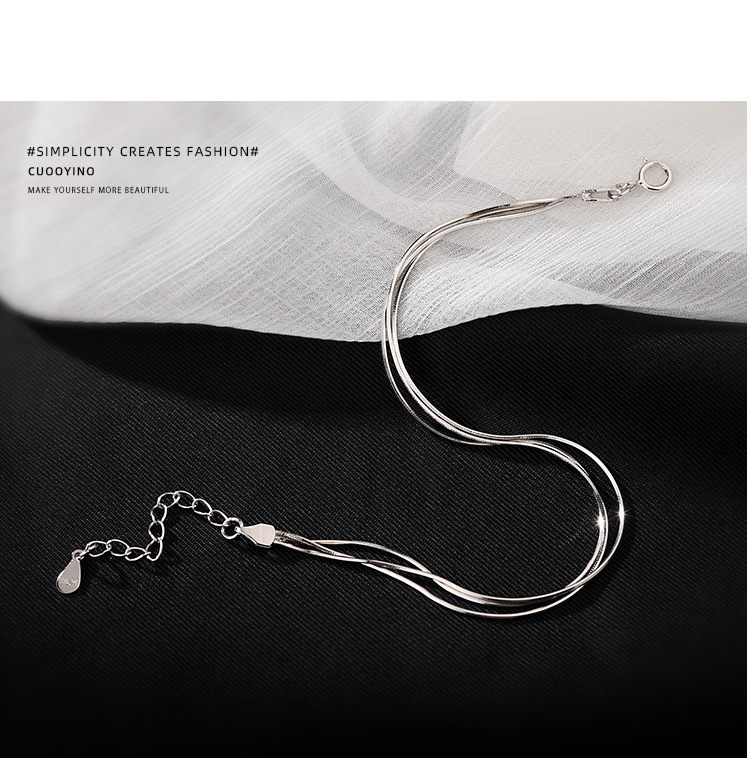 Wanying Snake Bone Bracelet S Pure Silver Three Layer Creative Personalized Simple Handicraft Multi layer Jewelry_voghion.com