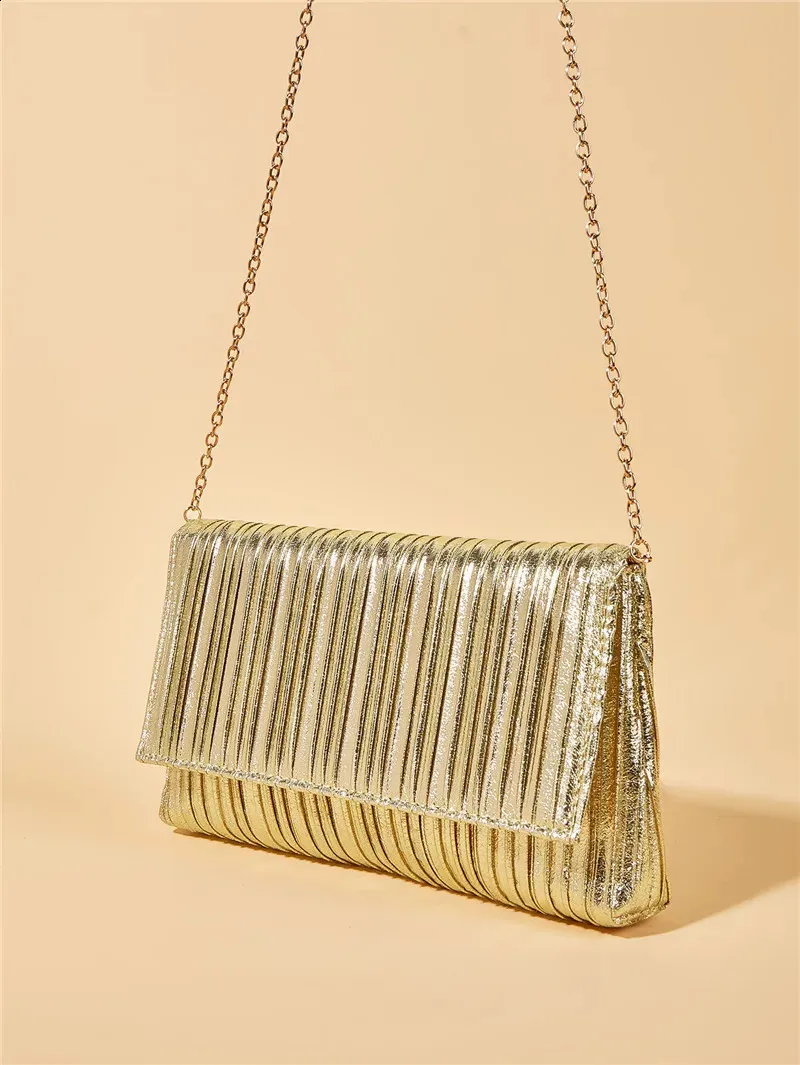Gold Sequins Evening Clutch for Women 2024 Fashion Party Purse Ladies Chain Shoulder Crossbody Wedding Bags 240830_voghion.com