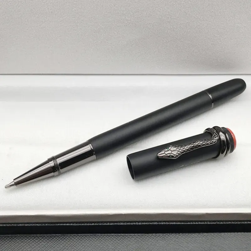 Vente en gros Stylo à bille / roller à clip serpent noir mat de haute qualité, papeterie de bureau, écriture, cadeau, stylos à plume à encre_voghion.com