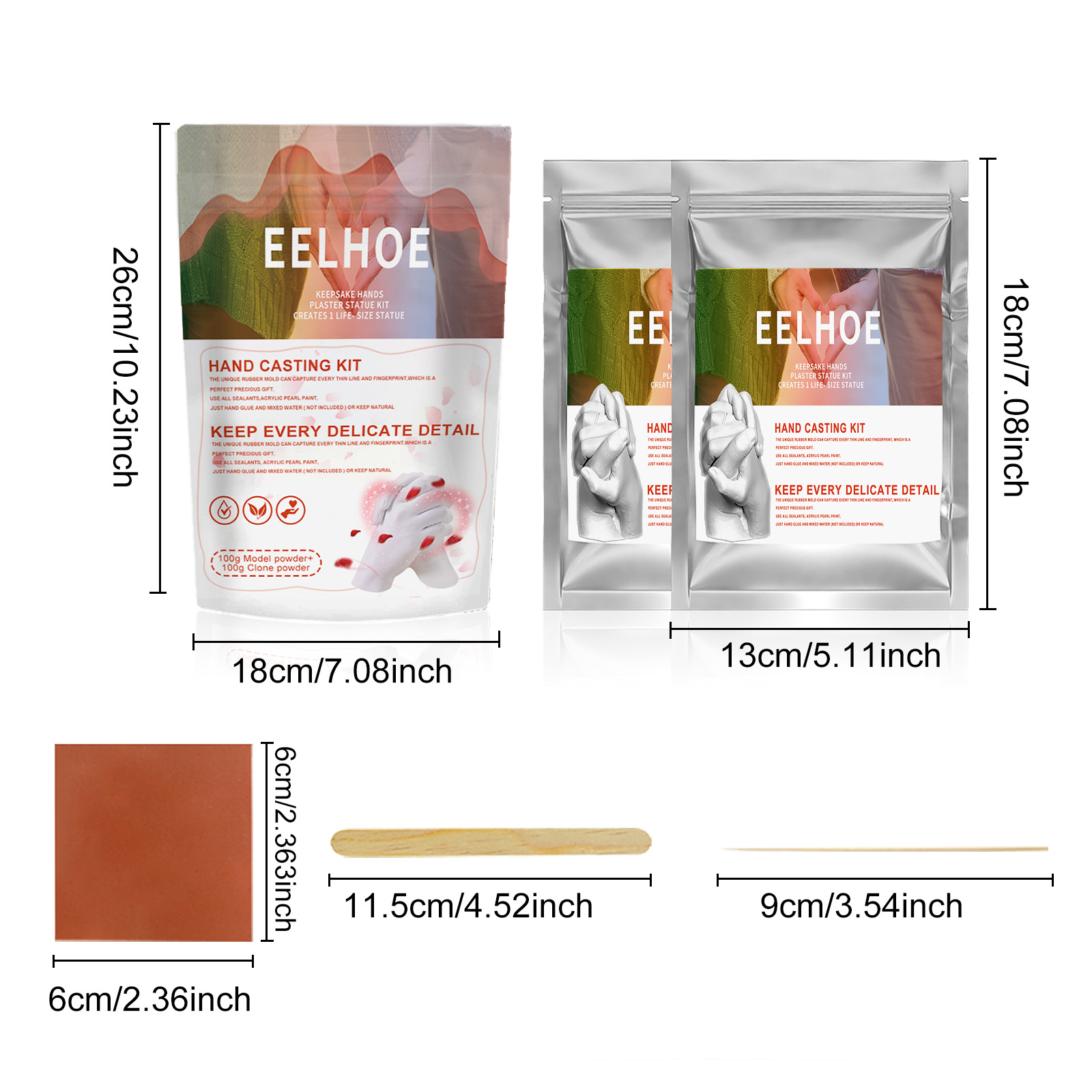 Kit de modelado de manos EELHOE: modelado tridimensional de manos y pies de bebé, ideal para regalar en San Valentín._voghion.com