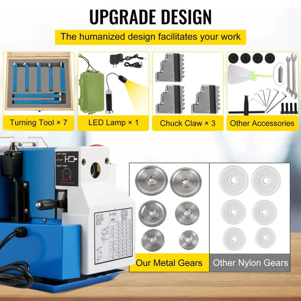 Precision Benchtop Metal Lathe With Digital Display And Chuck_voghion.com