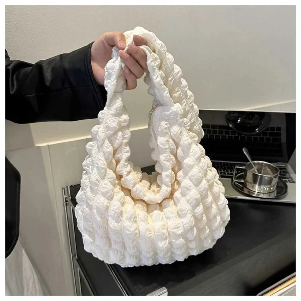 Umhängetasche mit Plissee-Design, Schulter- und Unterarmtasche, einfache Bettwäsche-Handtasche mit großem Fassungsvermögen, Y241025_voghion.com