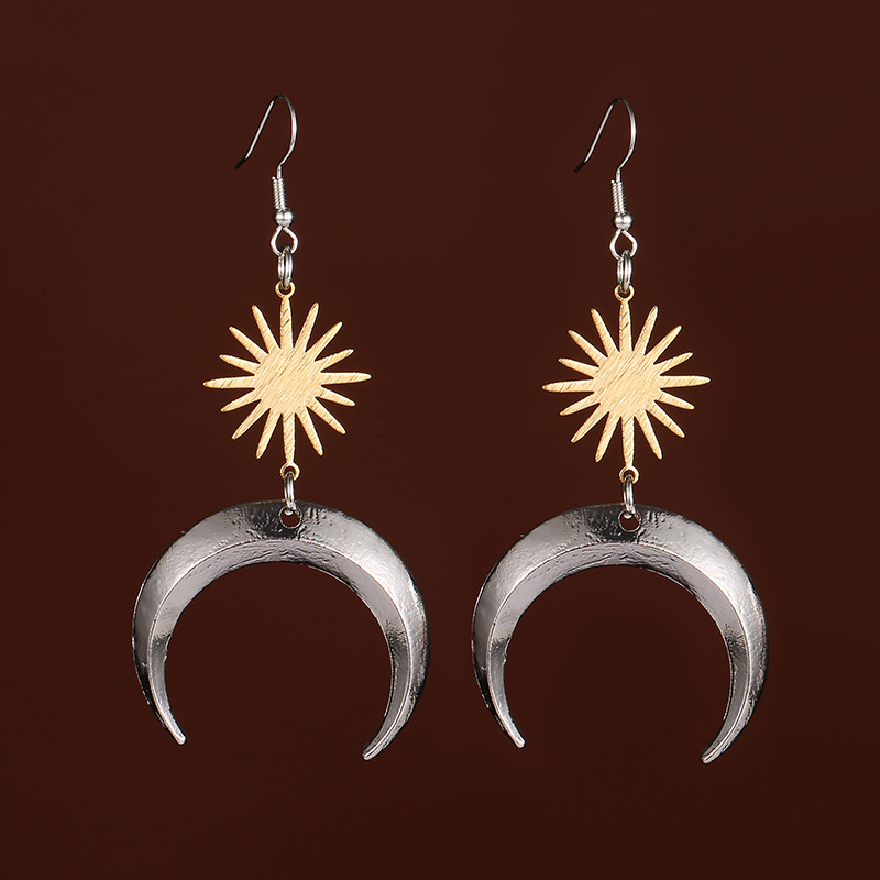 Sun and Moon earrings Bohemian style_voghion.com