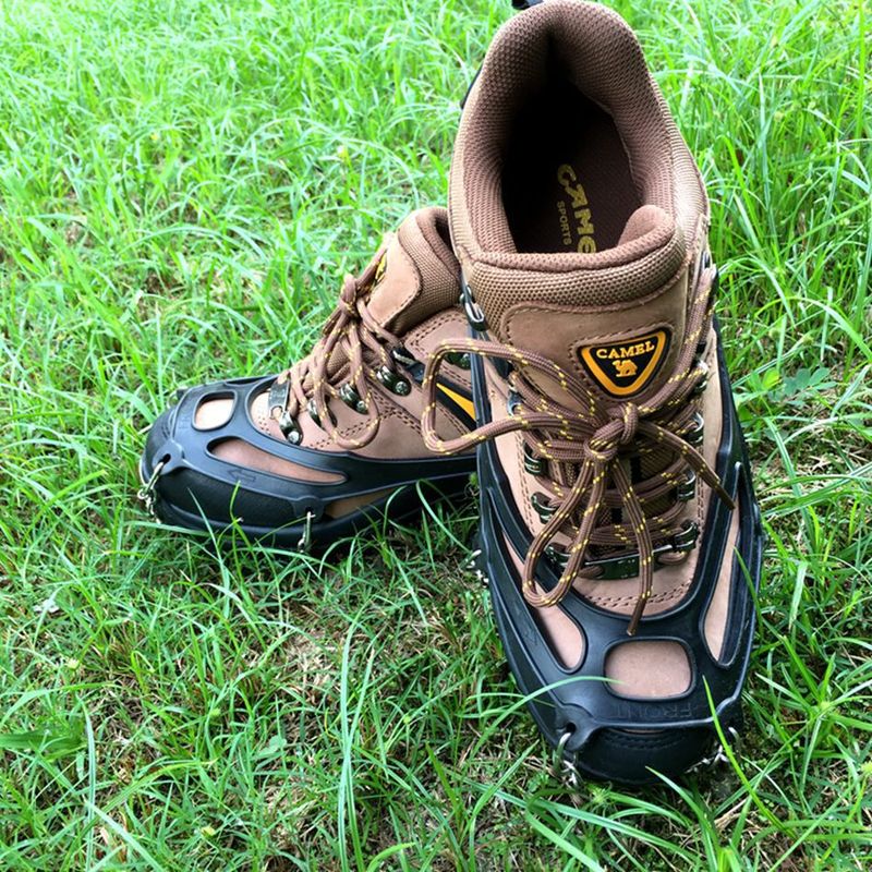 8 couvre-chaussures d'alpinisme sur glace en plein air, chaîne simple, crampons antidérapants à huit dents_voghion.com