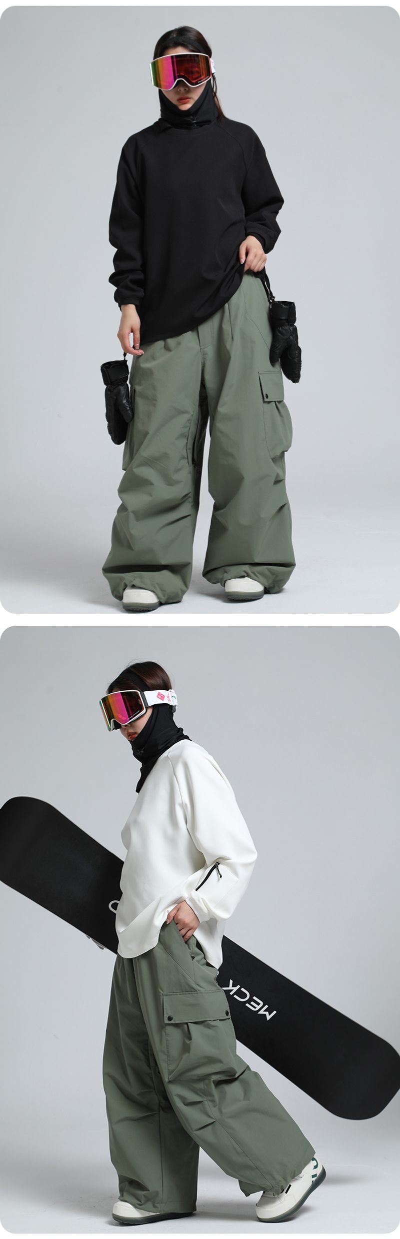 Neue winter im freien lose taille schutz ski frauen wasserdichte warme Amerikanischen professionelle snowboard hosen männer_voghion.com