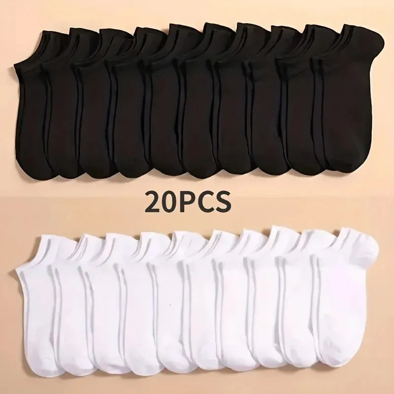 Calcetines largos para hombre, lisos, ligeros, de corte bajo, holgados, en blanco y negro, en gris, talla 10/20/40 (241108)_voghion.com