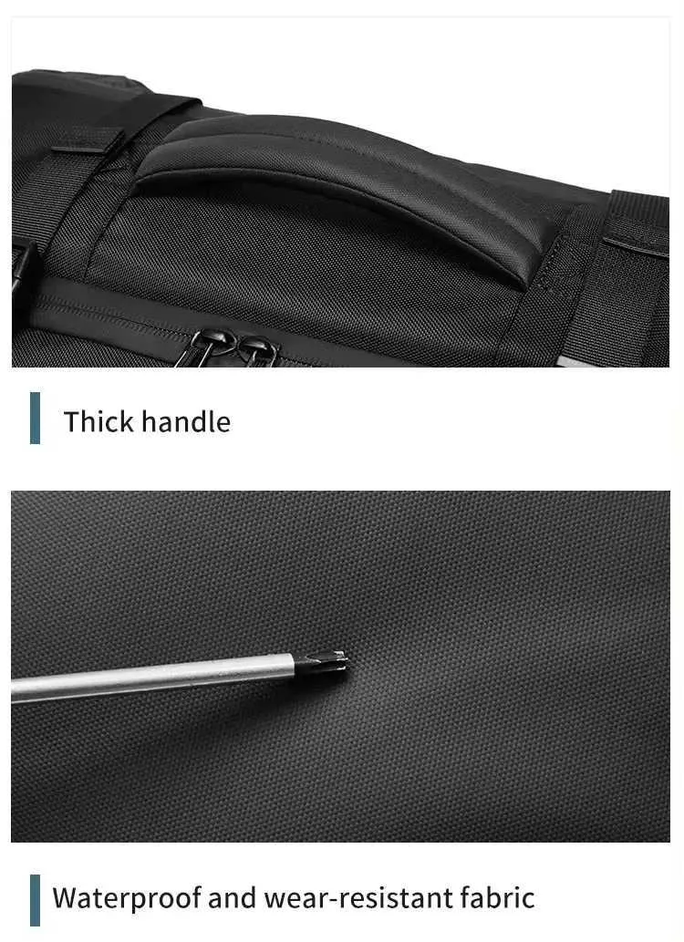 Zaino da viaggio con airbag espandibile per uomo, 16 pollici, impermeabile, per laptop, con compressione sottovuoto_voghion.com