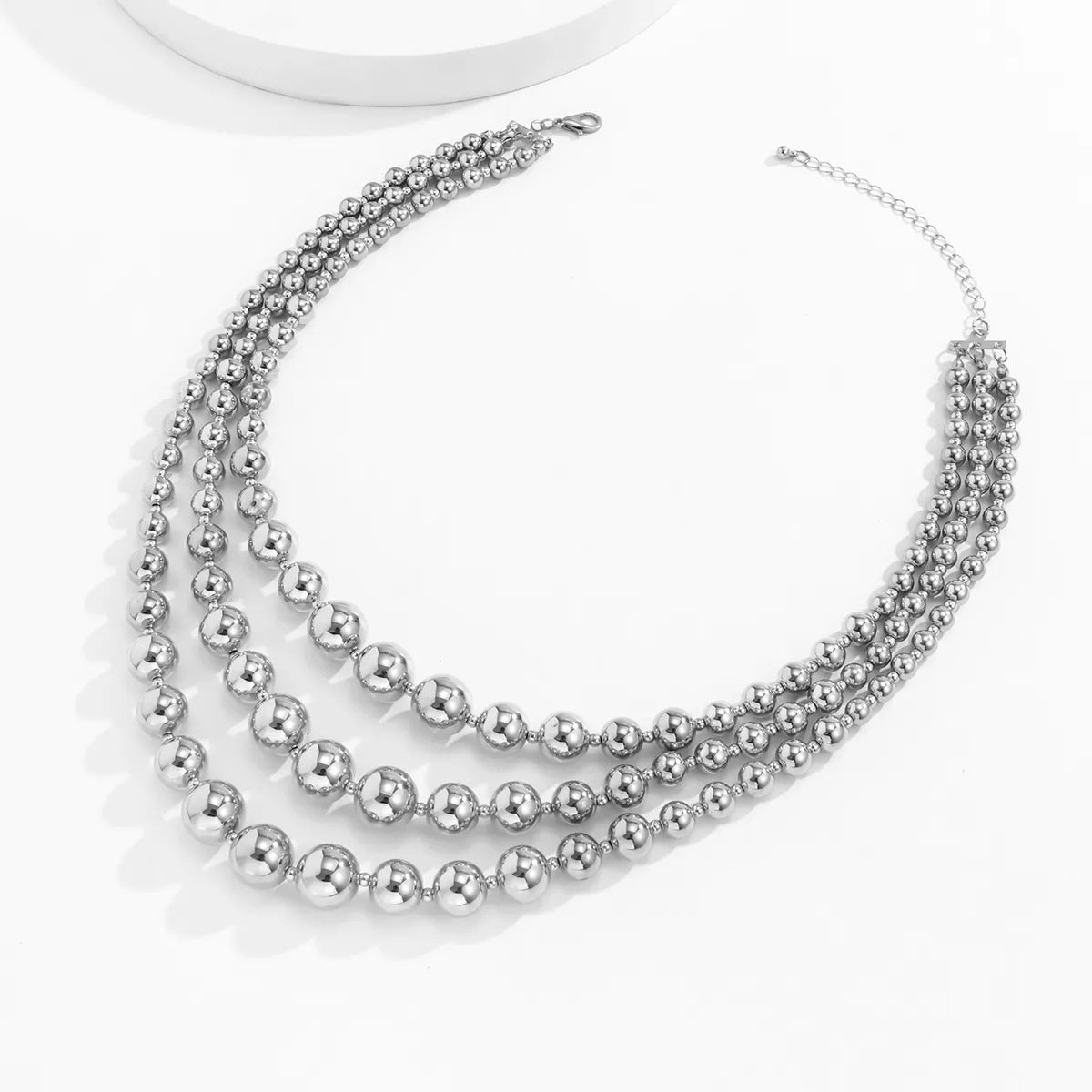 Cadenas exageradas de acrílico CCB, collar de cadena de cuentas de bola grande para mujer, gargantilla gótica multicapa de tendencia 2024_voghion.com