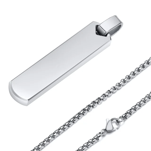 Vendita calda Vnox Collana iniziale da uomo, ciondolo a barra verticale geometrica spessa con lettere dalla A alla Z, colletto semplice casual, regalo per lui_voghion.com