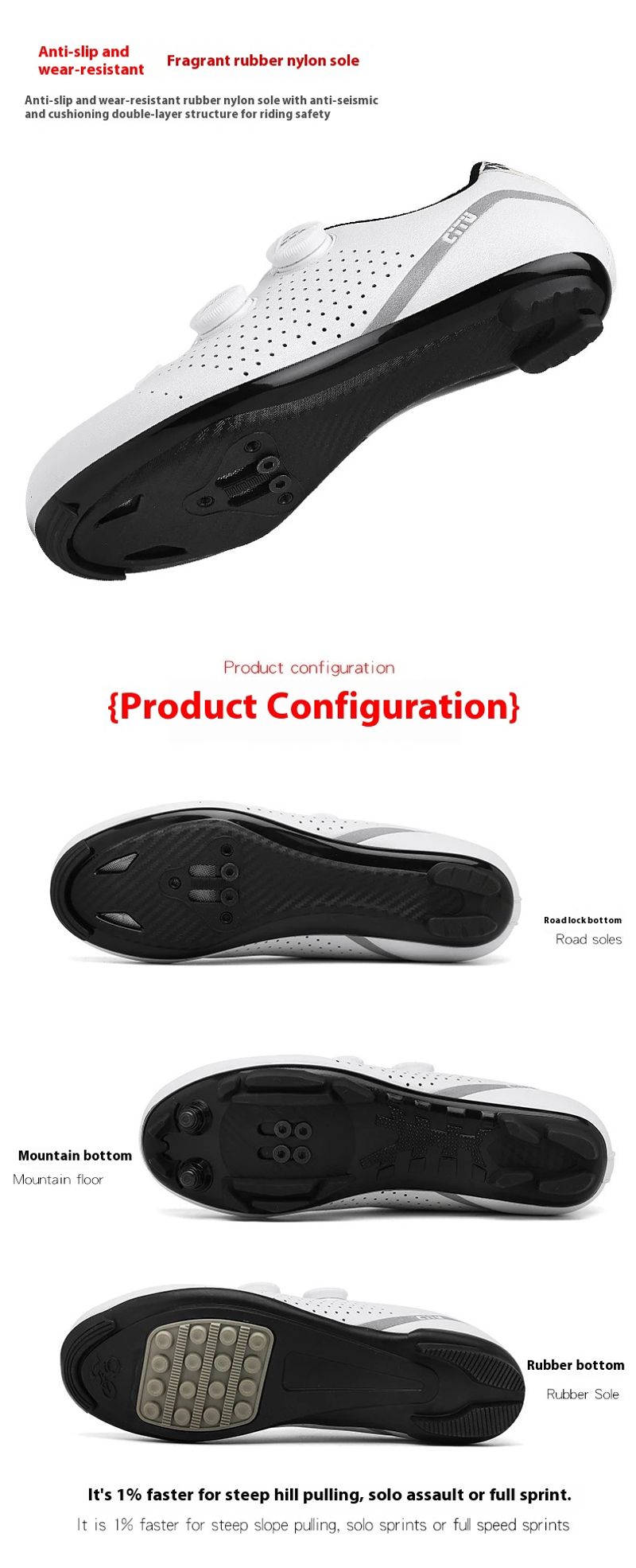 Käschte Leeschtung Männer a Fraen Self-locking Strooss flaach Sport Mountain Vëlo Offroad Schong, D343_voghion.com