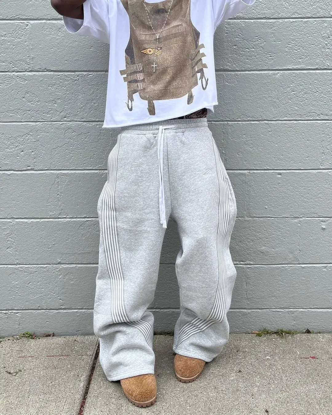 Y2k Embroidered Gray Casual Pants Camo Tactical Functional Mens Womens Premium Jogging Drawstring Sweatpants 240910_voghion.com