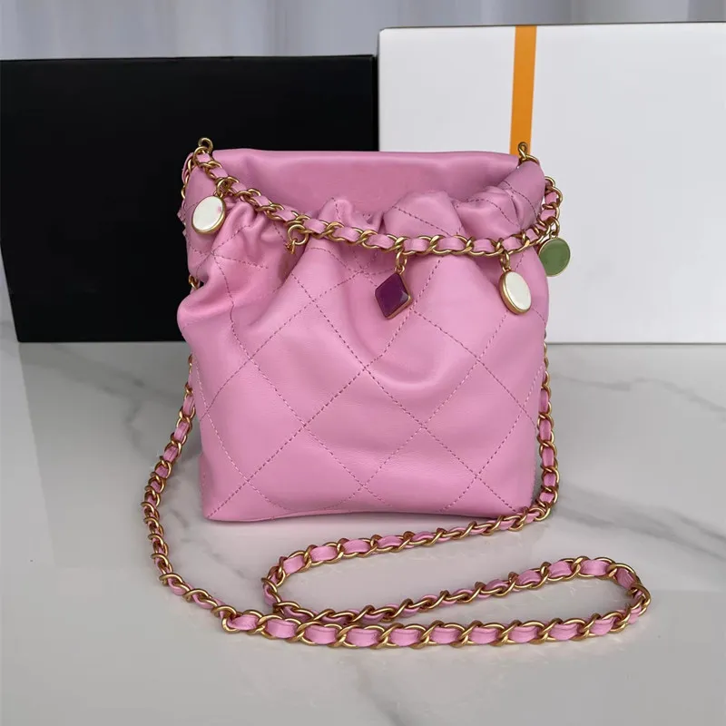 Borse originali per donna - Mini borsa a tracolla, borsa a secchiello portatile in morbida pelle, design classico alla moda_voghion.com
