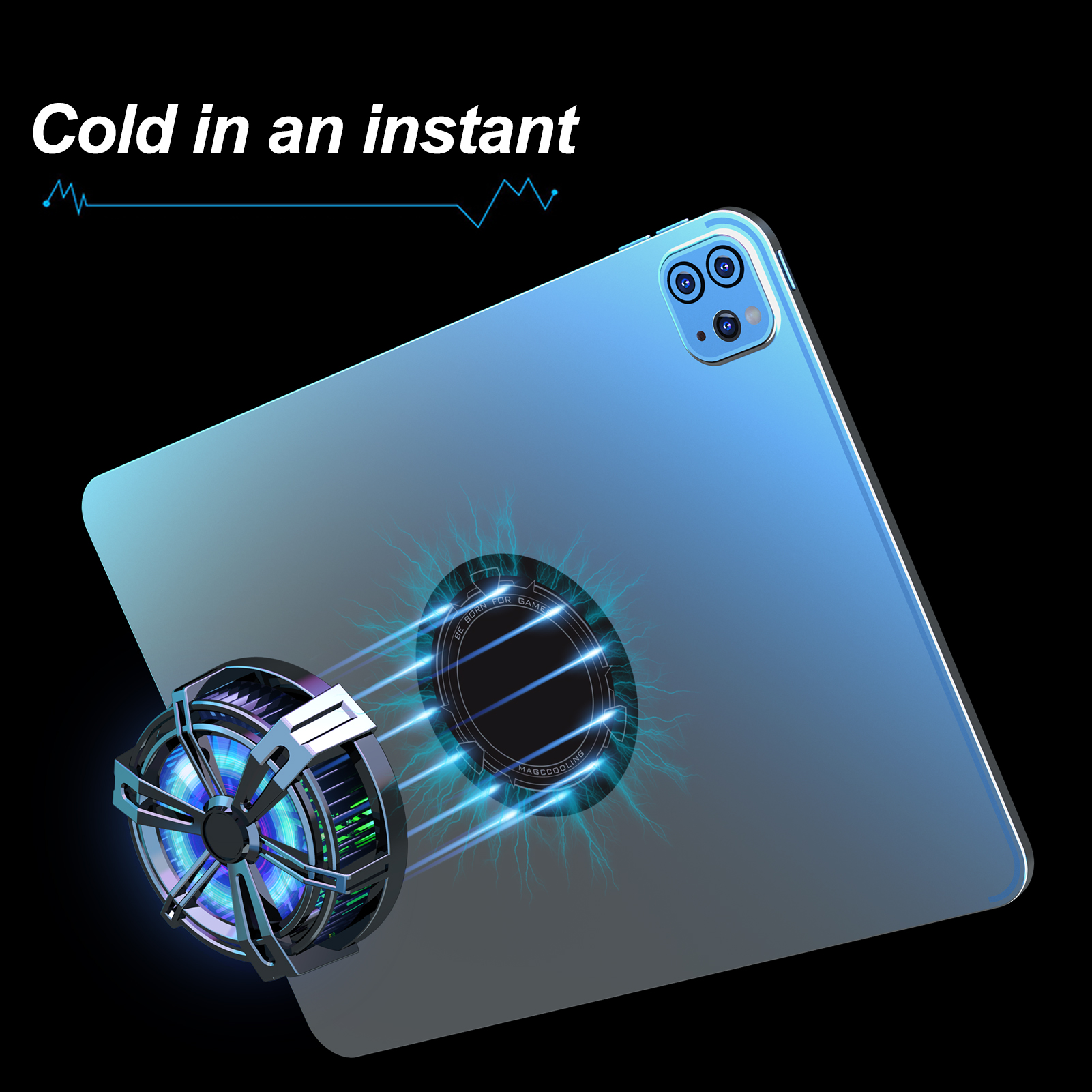 Ventilator magnetic de răcire a telefonului mobil semiconductor fără fir Radiator de disipare a căldurii Tabletă fără fir Smartphone Radiator de căldură_voghion.com