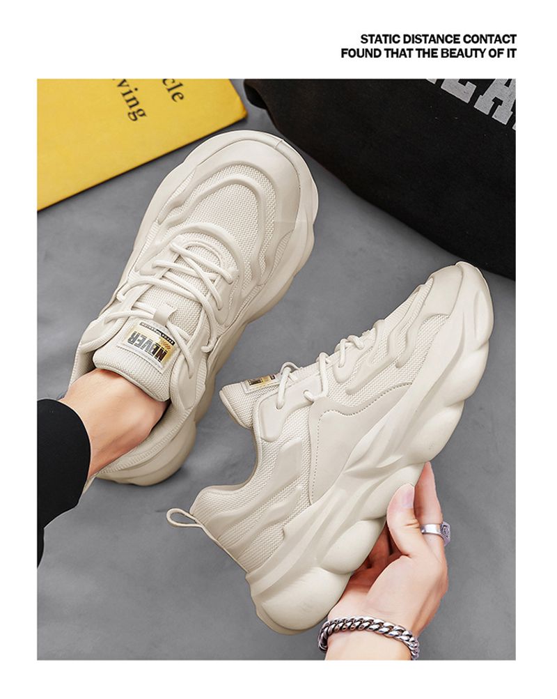New Versatile Spring Casual Running Sneakers Breathable Men's Lightweight Platform Heightening Trendy Dad Shoes_voghion.com
