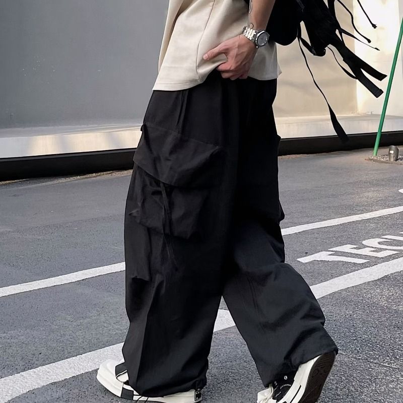 Modische und stiolle funktionale Arbeitskleidung mehreren Taschen, locker sitzende gerade Hose, neue Laterne mit weitem_voghion.com