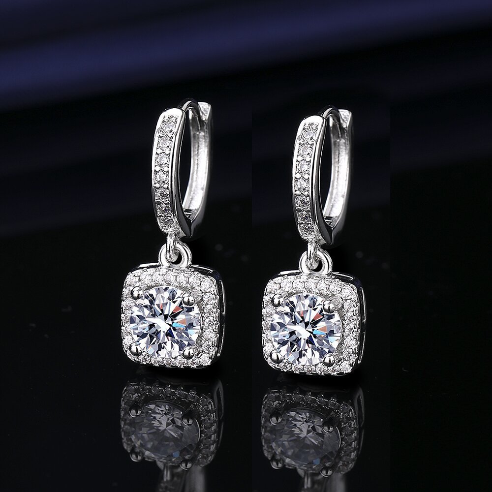Live streaming hot selling fashion trendy princess square bag, one carat  Mosang stone silver women's zircon_voghion.com