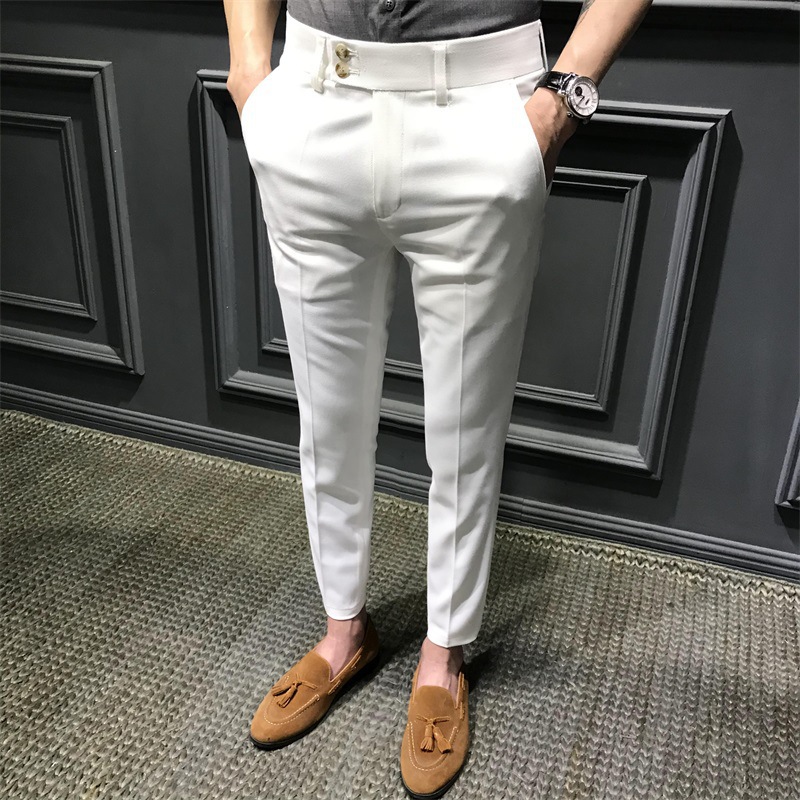 Men's Clothing Trousers Slim Men's Suit Trousers Slim-Fit Nine-Point Casual Trousers Trendy Nine-Point Trousers