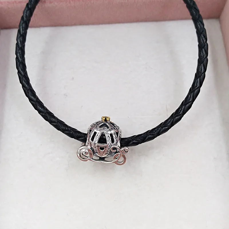 ciondoli gioielli originali bracciali in oro per donna kit di perline in argento sterling set Disney Cinderella Pumpkin Sier Charm con 14K e cubico_voghion.com
