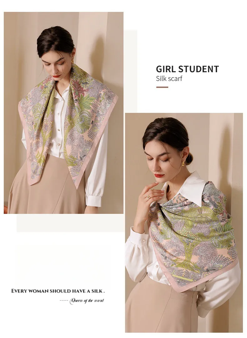 queen Of The Word 2 European Oversized Polka Dot Printed Women's Scarves With Scarf Buttons - Smooth Mulberry Silk_voghion.com