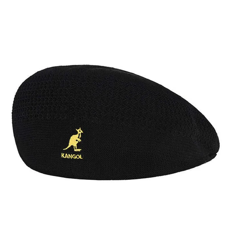Σετ καπέλα κασκόλ καλοκαίρι KANGOL καγκουρό ψαράς γείσο νιπτήρα μόδα άγριο βαμβακερό ύφασμα για άνδρες και γυναίκες επίπεδη επιφάνεια ύφασμα_voghion.com