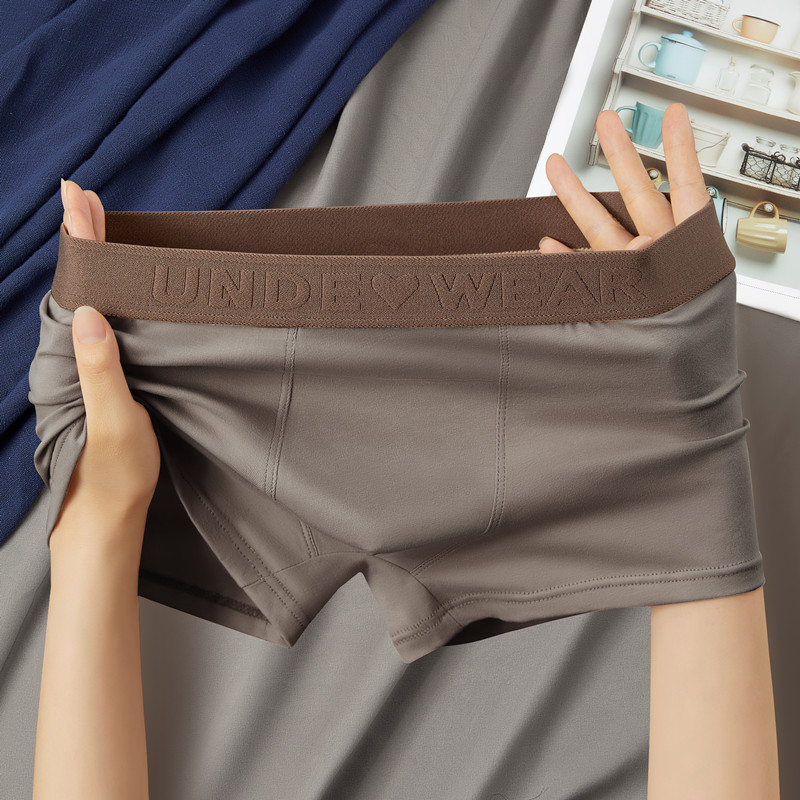 Men’s Underwear Pure Cotton Maillard Retro Boys Boxer Briefs Mid Rise Comfortable Breathable Four Corner