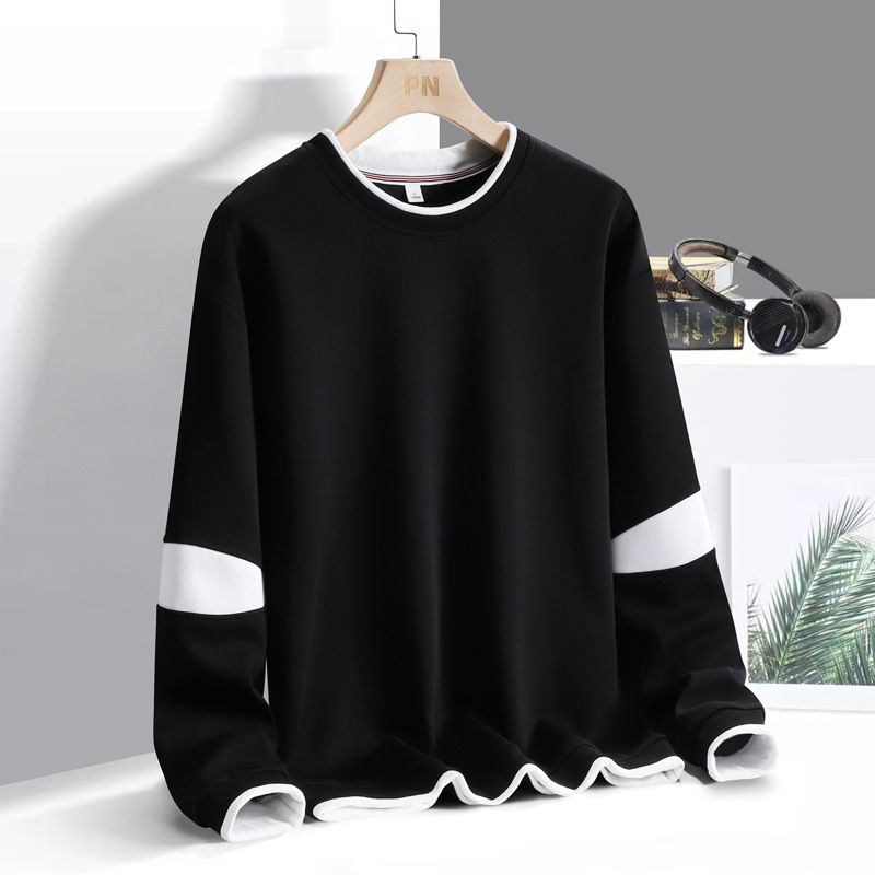 2024 Frühling und Herbst Neue Felpa con cappuccio Herren Trendy Lose Casual Jacke Rundhals Innen Langarm Top Kleidung_voghion.com