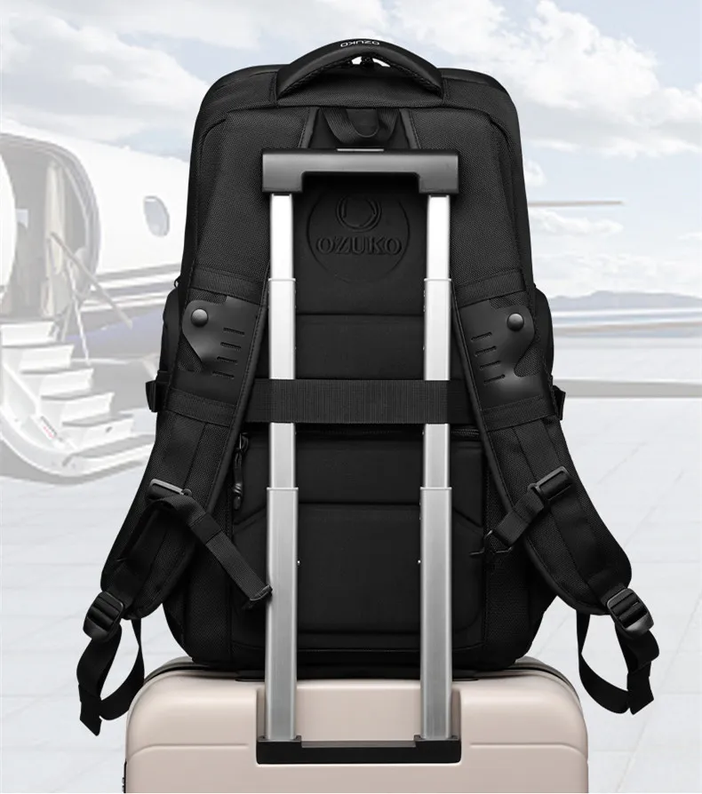 OZUKO 17,3 Zoll Laptop 35L Reise Nylon Tasche Outdoor Wasserdicht Multifunktions Große Kapazität Wandern Rucksack_voghion.com