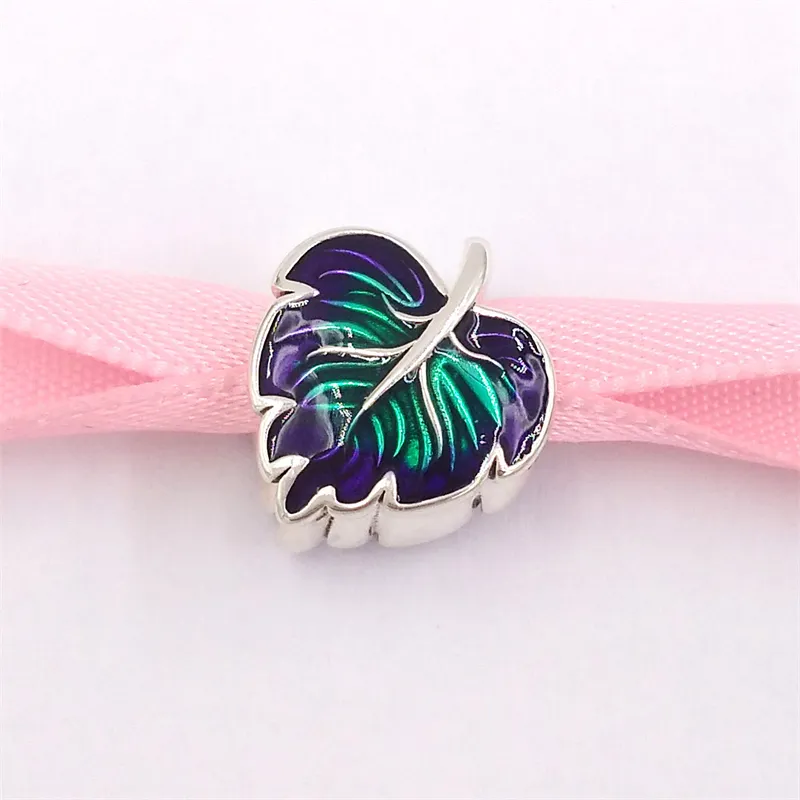 Modeschmuck Sterling Silber Ketten Perlen passend für Armbänder Herstellung Kit Armreif Lila & Grün Blatt Charm Frauen Halskette Set Box DIY E_voghion.com