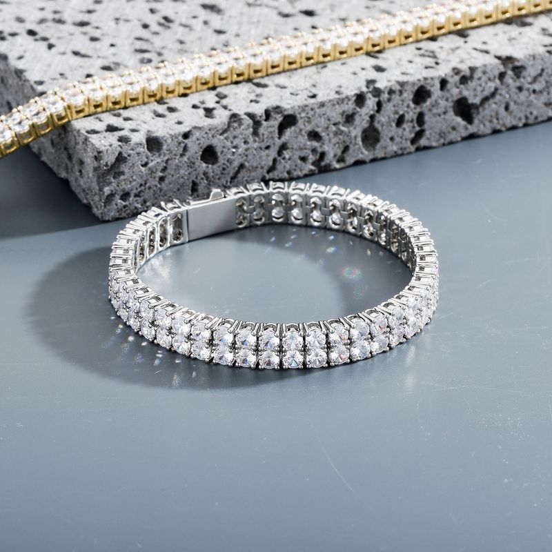 Hip Hop 4mm Micro Inlaid Zircon Dubbele Rij Tennis Armband_voghion.com