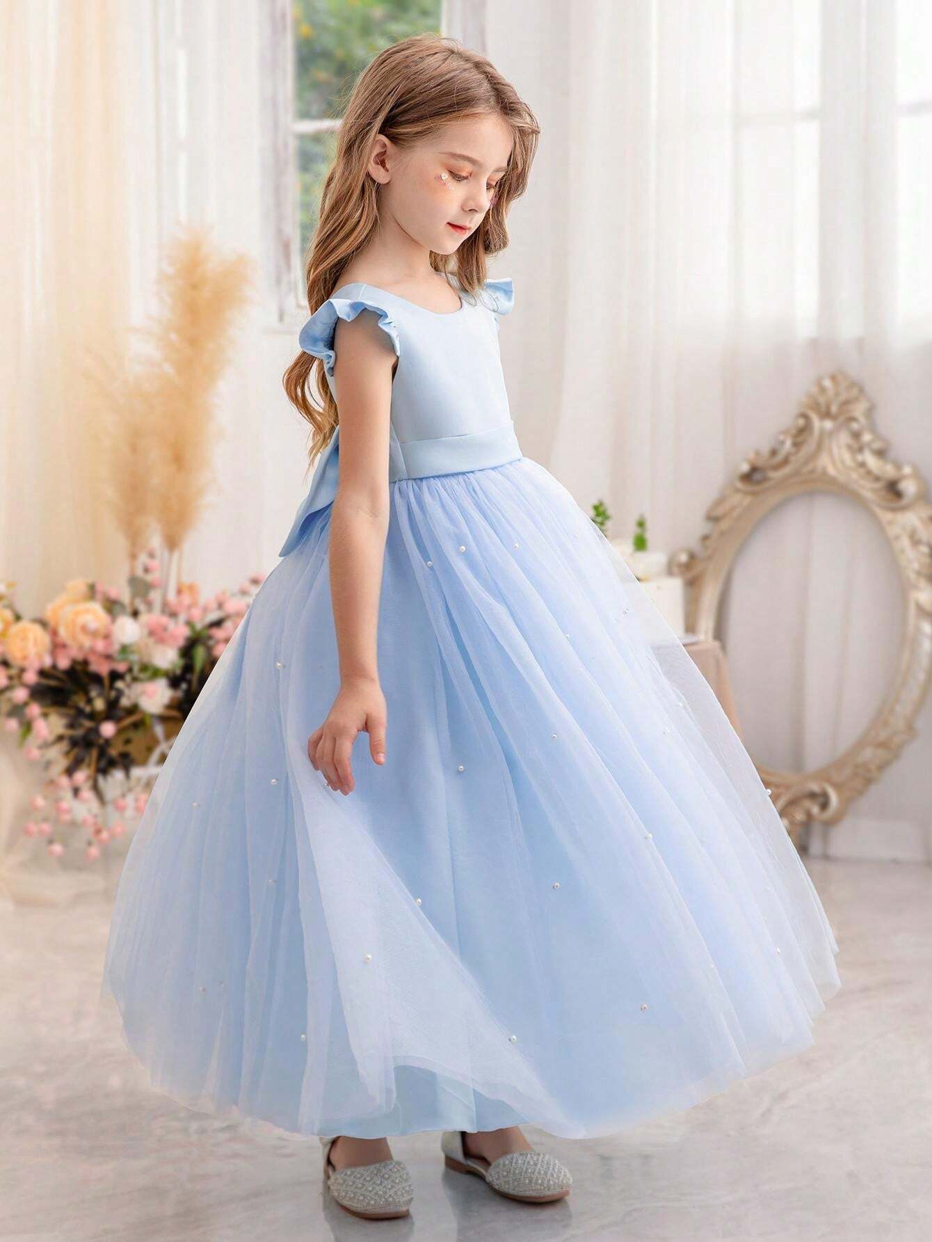 Girl Bow Princess Dress, Christmas Party Dress_voghion.com