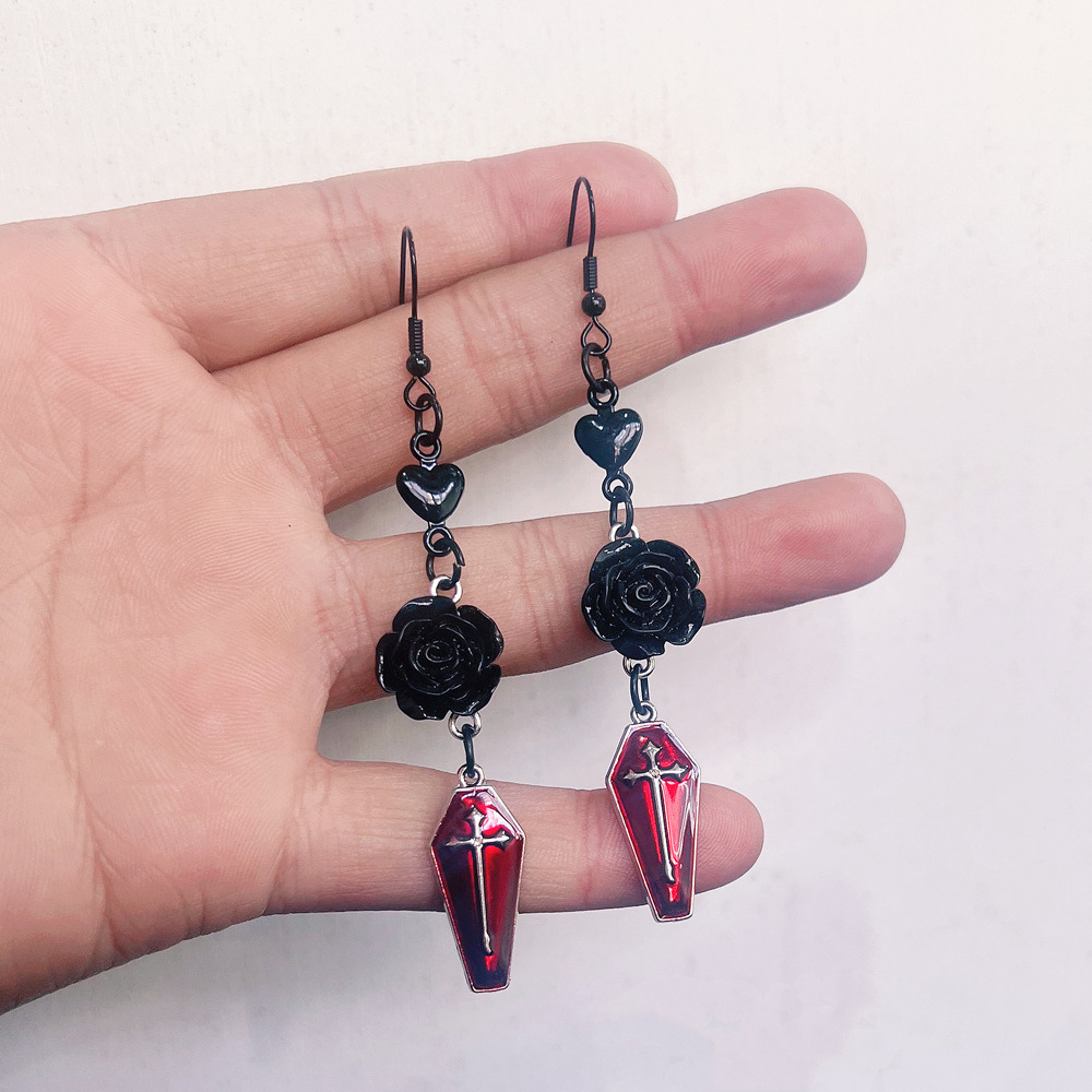 Earrings Gothic snake earrings falling mark set Lucifer Satan snake Gothic vampire classic rock jewelry_voghion.com