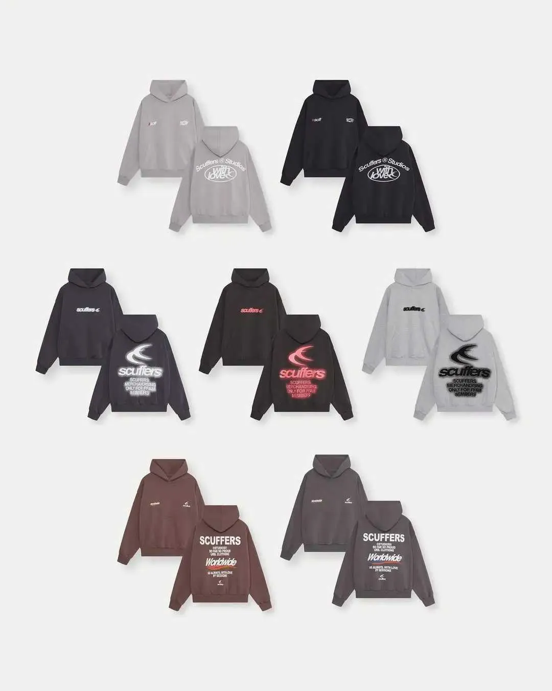 Erkek Kapşonlu Sweatshirtler Scuffer High Strt Büyük Boy Sweatshirt Çöp Kadın Haruku Kapşonlu Gotik T241112_voghion.com