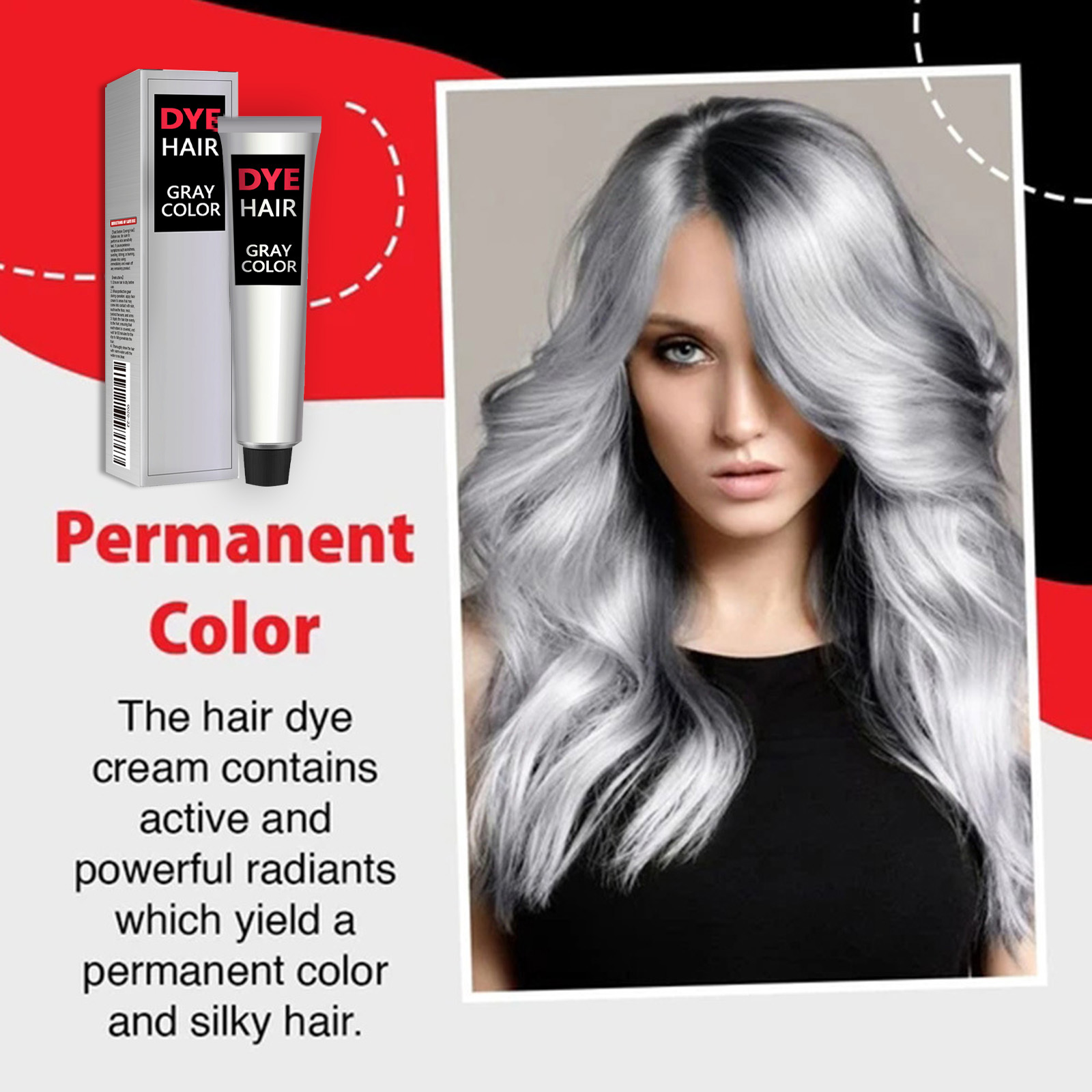 EELHOE Hair Beauty Agent, Grandma Gray Hair Hair Beauty Agent, Trendy Hair Cream, Easy To Color, Long-lasting And Gentle Hair Care, No Hair Damage_voghion.com