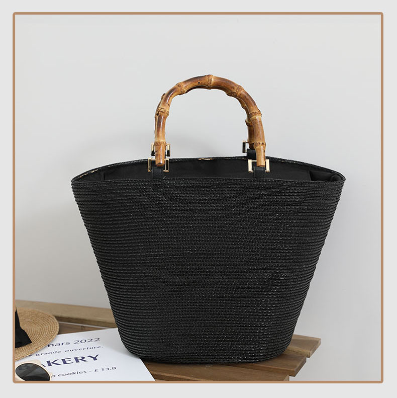 French Style Straw Tote Bag For Beach And Holiday Handbags_voghion.com