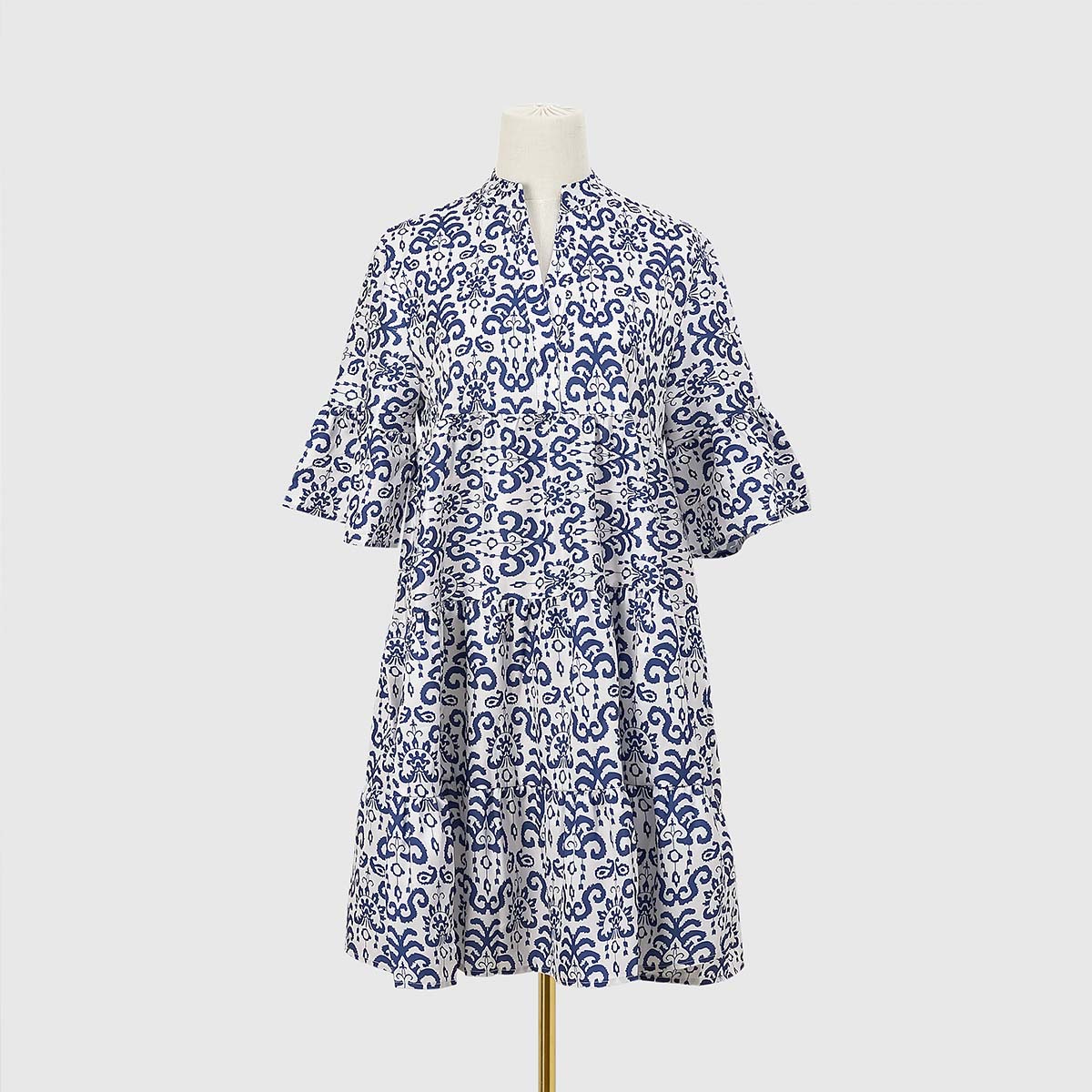 Abito da donna con gonna corta casual con scollo a V allentato estivo 2023_voghion.com