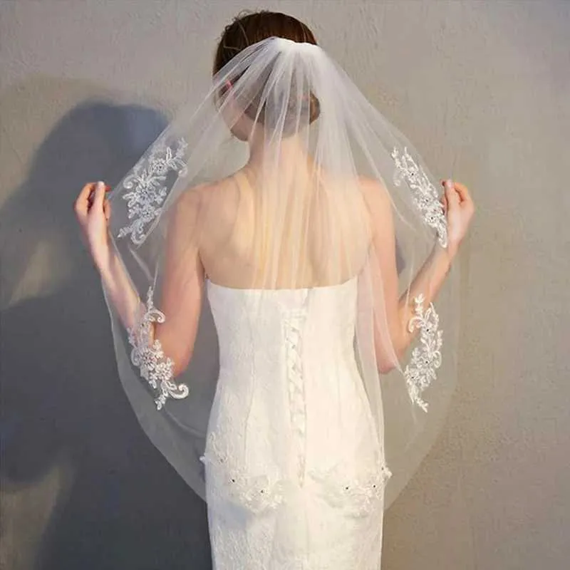 Gioielli per capelli, elegante velo da sposa in pizzo, pettine, regalo per damigelle d'onore, applique con diadema beige._voghion.com