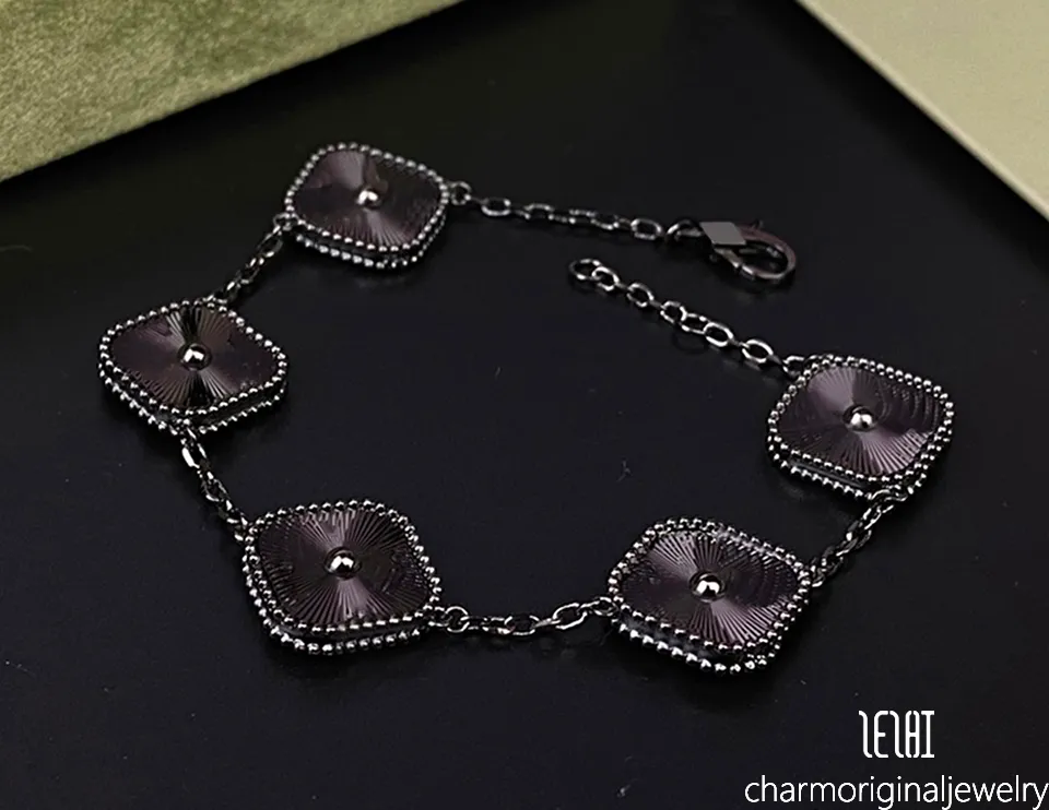 Bracciale charm fiore designer per donna catena oro gioielleria_voghion.com