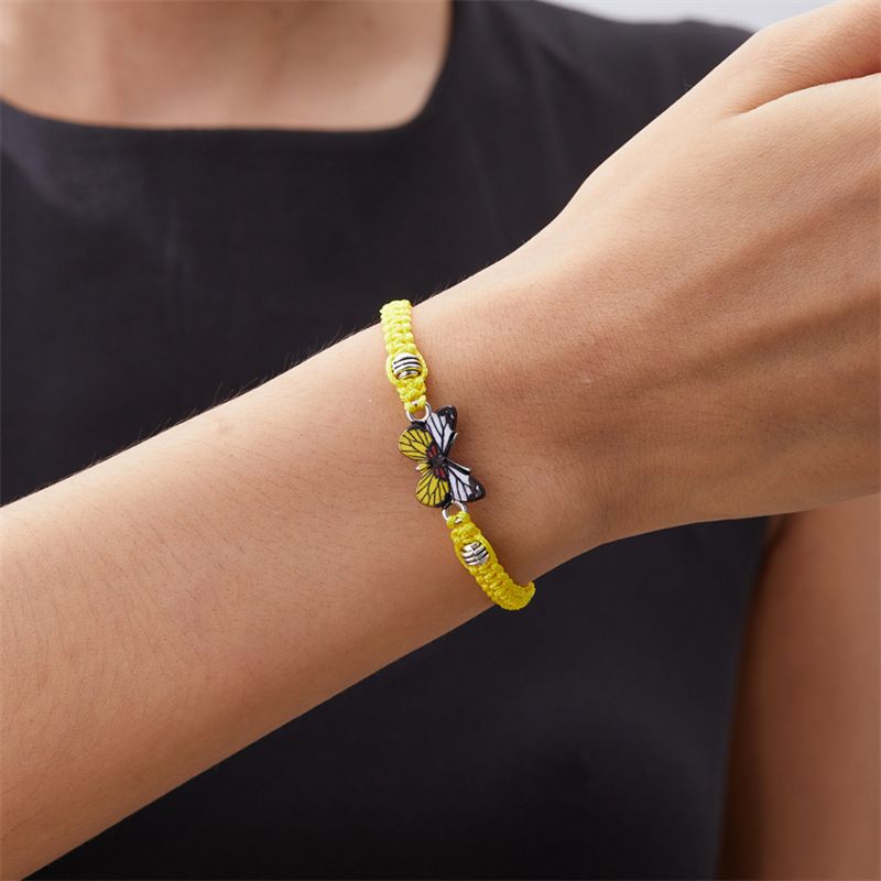 Antieke handgeweven vlinderarmband voor dames in retrostijl, eenvoudig en veelzijdig, verstelbare handgeknoopte sieraden_voghion.com