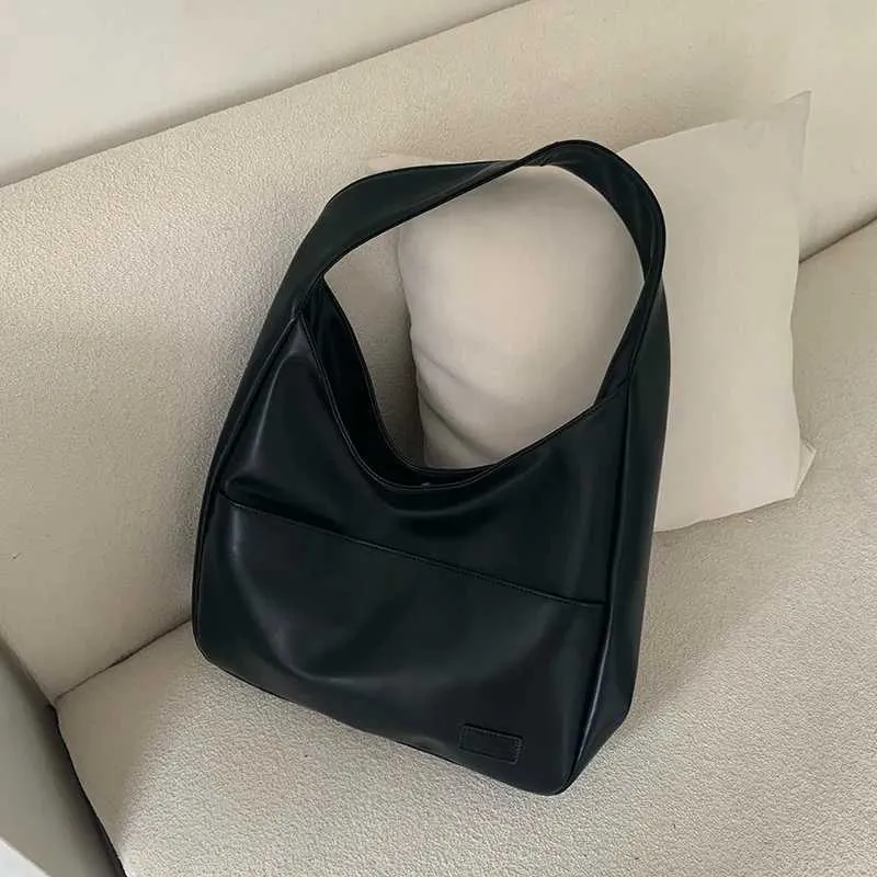 Borsa a tracolla semplice in pelle PU da donna Hobo 2023 Borsa a mano di grande capacità alla moda per scuola e lavoro C241031_voghion.com