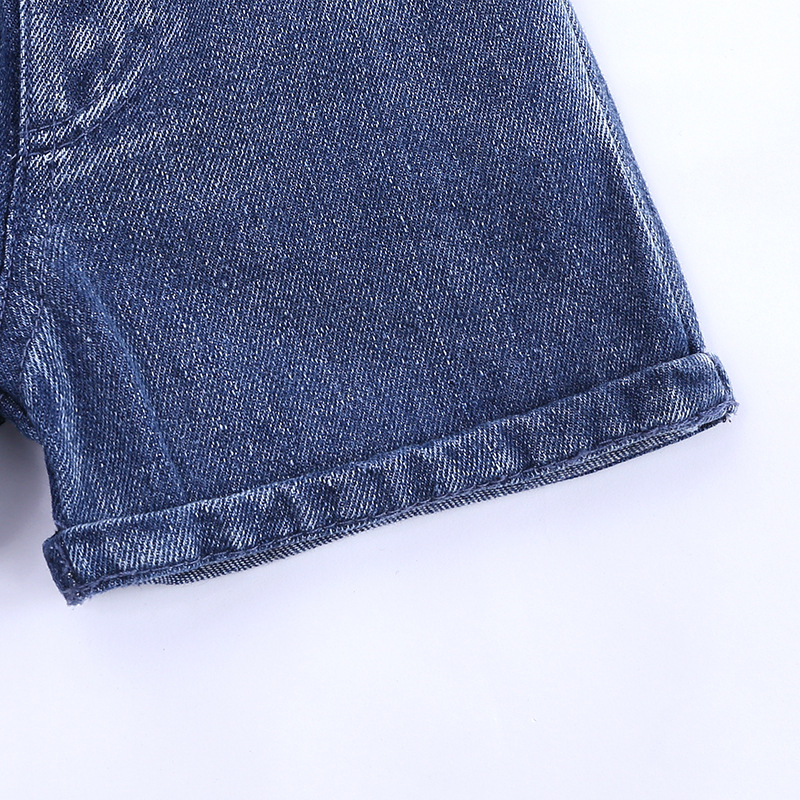 Reggicalze senza maniche alla moda per ragazze e bambini + set di due pezzi di pantaloncini di jeans INS fornitura per il commercio estero_voghion.com