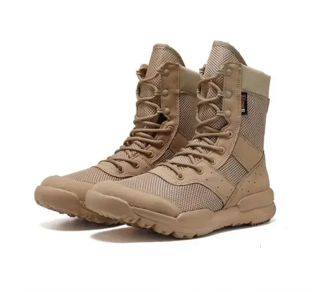 Summer Breathable Desert Hiking Mens High Top Outdoor Climbing Mountaineering Shoes Lightweight Boots 240628_voghion.com