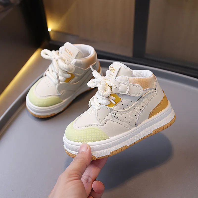 Kids Fashion High Top Casual Sport Girls Boys Youth Non-slip Board Shoes Autumn New Soft Sole Littlesprouts Toddler_voghion.com