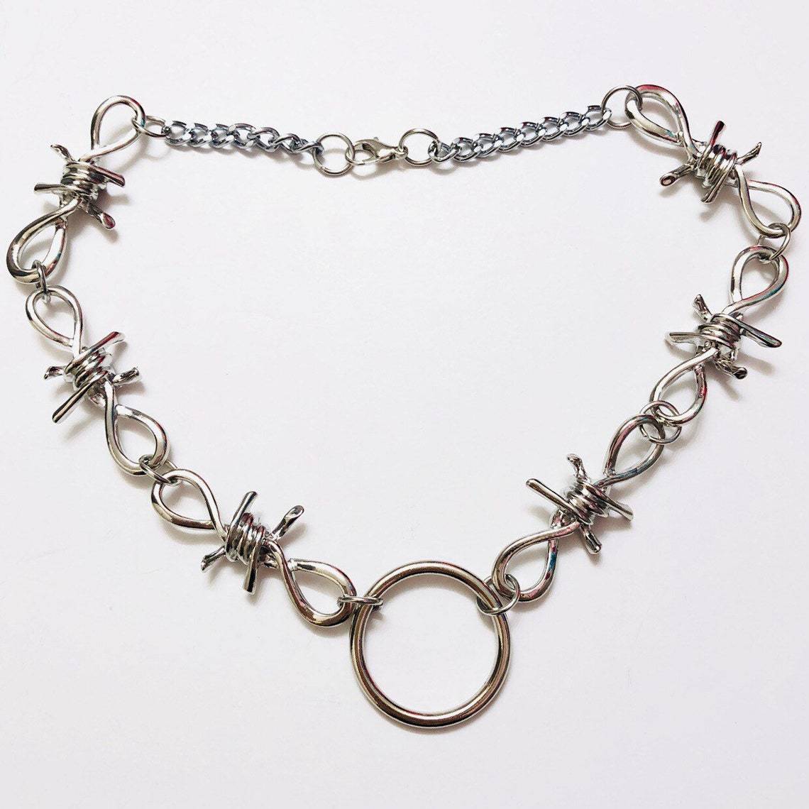 Halsketten Punk O-Ring Stacheldraht Choke Halskette_voghion.com