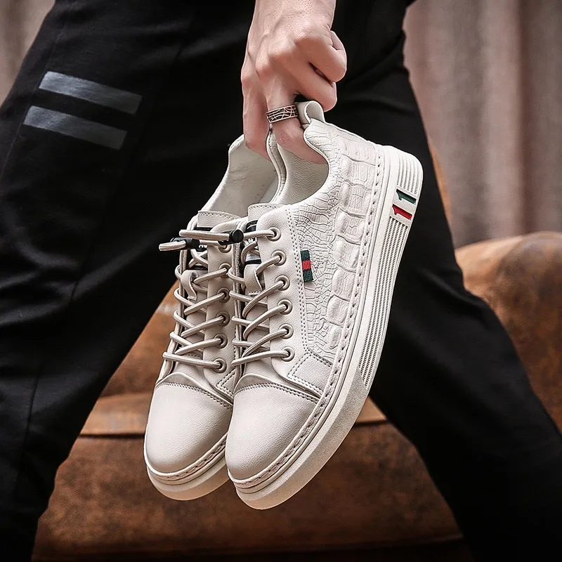 Alkalmi bőr férfi brit stílusú designer cipők rugalmas szalaggal kültéri mokaszinok tornacipők mokaszinok férfi 43cd_voghion.com